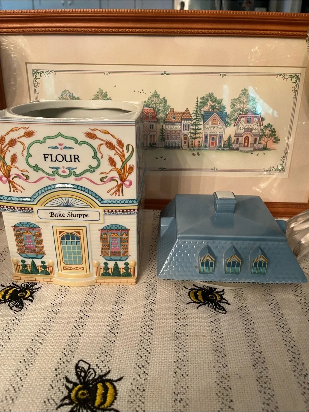 LENOX Village Bake Shoppe Flour Decorative Porcelain Canister, Vintage 1990s